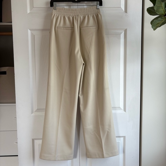 Steve Madden Gilda Pants Bone Cream Trousers Faux Leather Wide Leg XS - Picture 4 of 11
